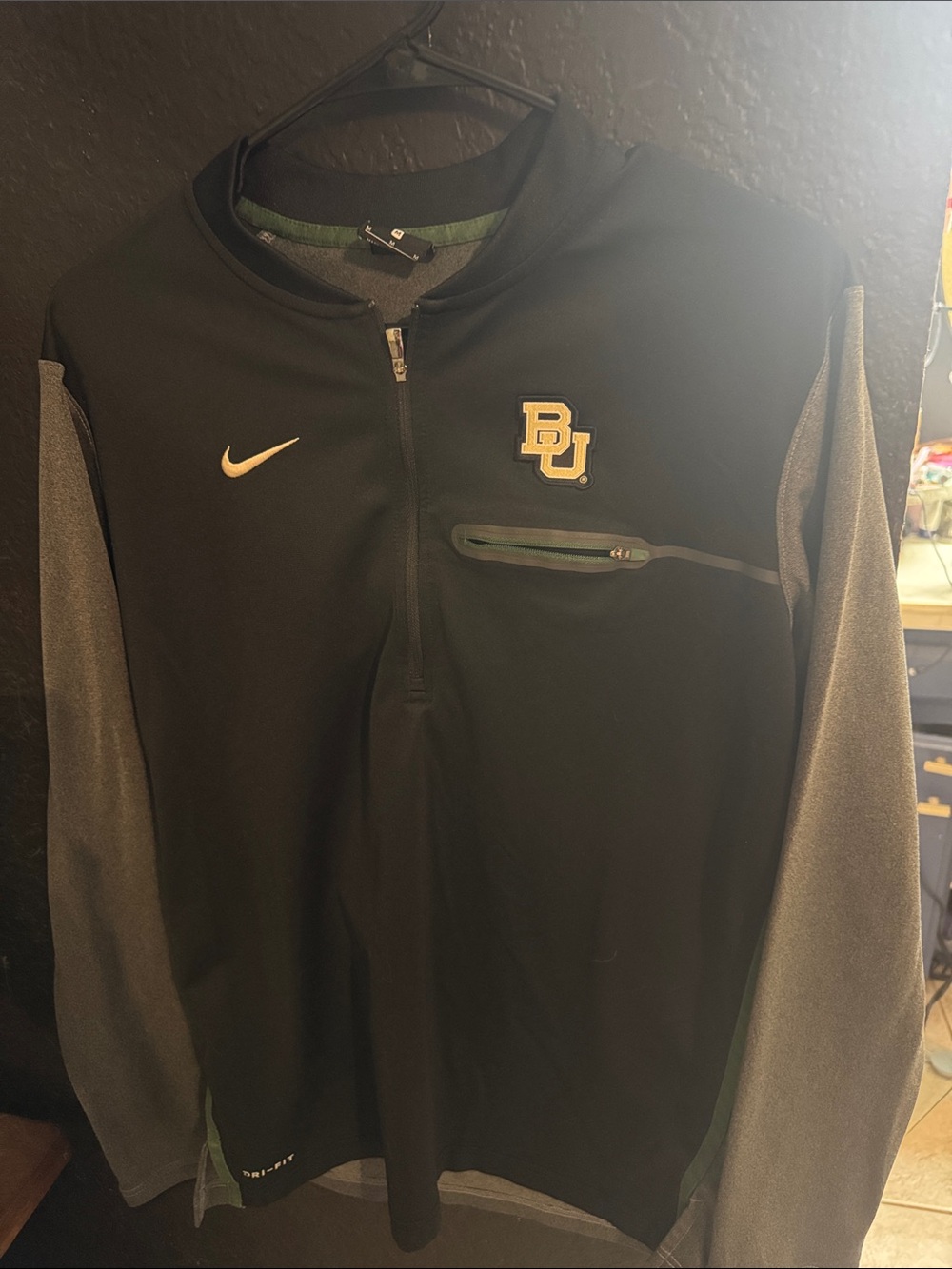 Nike Black & Gray Baylor University Quarter-Zip Pullover